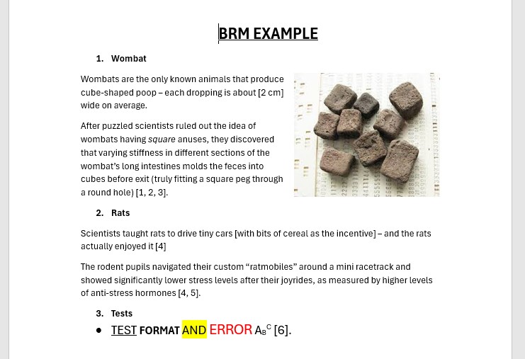 Document after BRM