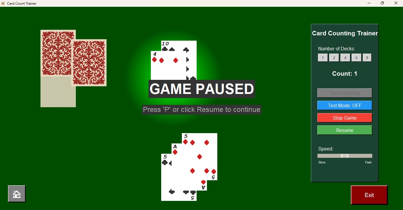 Card counting trainer